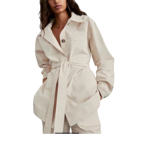 Massimo Dutti Cream Cotton Suit Jacket  Trousers Relaxed Fit XS - Picture 4 of 7